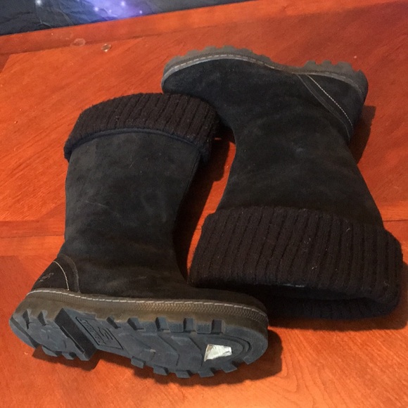 Skechers black leather winter boots shoes size 6 - Picture 12 of 16